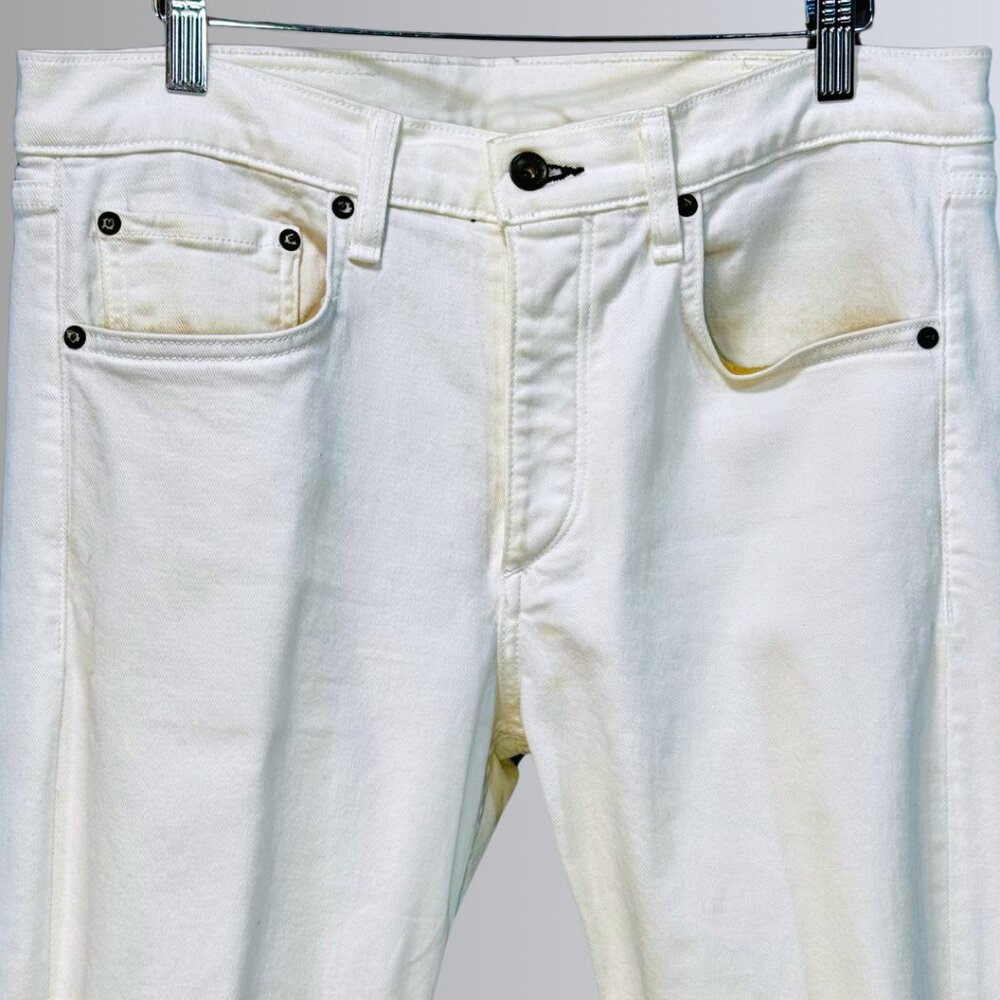 rag & bone Men's White Extra-Slim Jeans - 32 - Picture 4 of 16